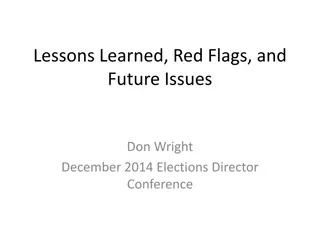 Lessons Learned, Red Flags, and Future Issues in Election Administration