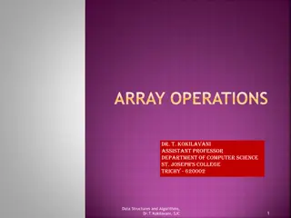 Array Operations in Data Structures and Algorithms with Dr. T. Kokilavani