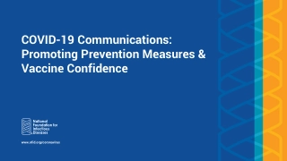 COVID-19 Communications: Promoting Prevention Measures & Vaccine Confidence