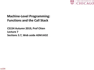 Machine-Level Programming Functions and the Call Stack