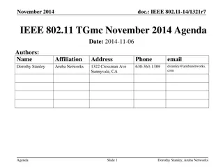 IEEE 802.11-14 TGmc November 2014 Meeting Agenda