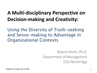 Diverse Perspectives on Decision-making and Creativity in Organizational Contexts