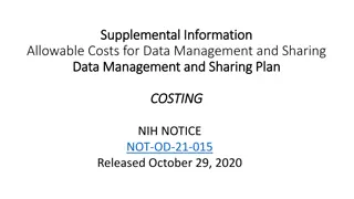 Allowable Costs and Guidelines for Data Management and Sharing Plans by NIH
