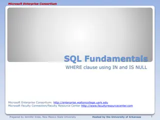 Master SQL Fundamentals with IN and IS NULL Clauses - Microsoft Enterprise Consortium