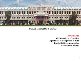 Introduction to Database Management Systems by Ms. Bhumika A. Chandkar