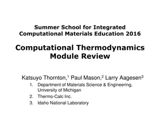 Integrated Computational Materials Education: Thermodynamics Module Review