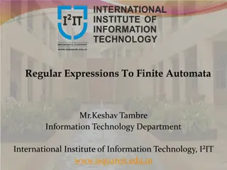 Regular Expressions and Finite Automata Overview