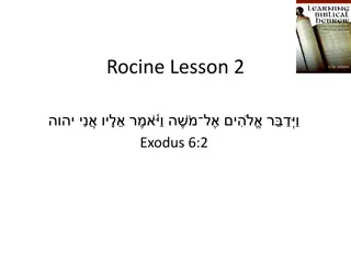 Learn Piel Stem in Lesson 2 of Rocine's Study on Exodus 6:2