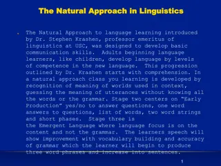 Effective Language Learning: The Natural Approach and Techniques