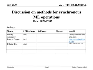 Methods for Synchronous ML Operations in IEEE 802.11-20/993r0