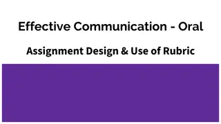 Designing Effective Oral Communication Assignments and Rubric Utilization