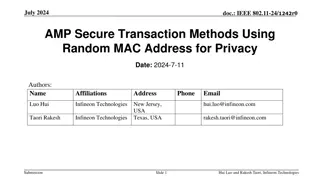 Secure Transaction Methods Using Random MAC Address for Privacy in AMP Devices