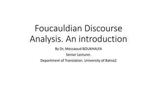 Foucauldian Discourse Analysis: Language, Power, and Social Reality