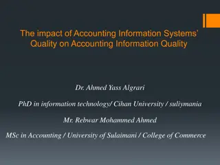 Impact of Accounting Information Systems Quality on Accounting Information Quality