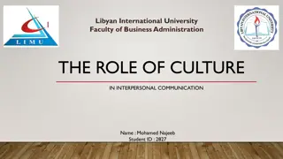 The Role of Culture in Interpersonal Communication