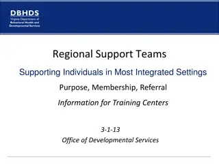 DBHDS Virginia Regional Support Teams for Integrated Settings