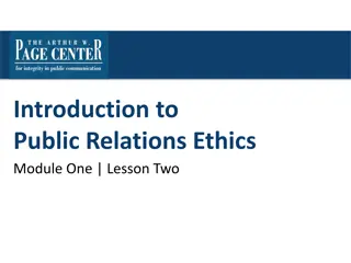 Public Relations Ethics: Trust, Models, and Decision-Making