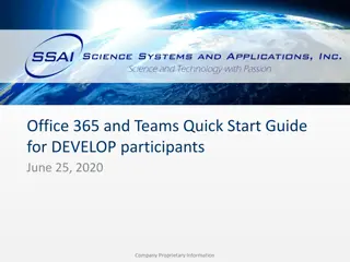 Office 365 and Teams Quick Start Guide: Learn to Navigate SSAI's O365 Platform