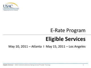 E-Rate Program Eligible Services for Schools and Libraries