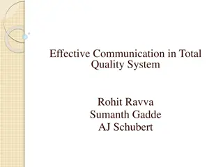 Effective Communication in Total Quality Systems