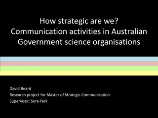 Communication Activities in Australian Government Science Organizations - Research Project by David Beard