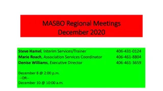 MASBO Regional Meetings Agenda and Discussion Forum Updates