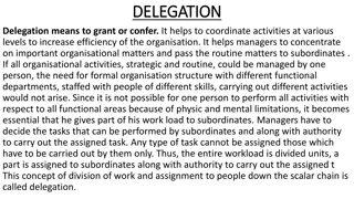 Art of Delegation in Organizational Management