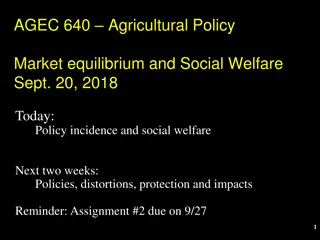Agricultural Policy: Market Equilibrium, Social Welfare, and Policy Incidence