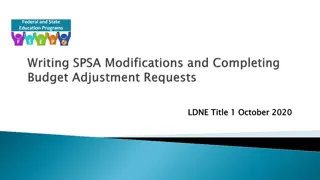 SPSA Modifications and Budget Adjustment Requests