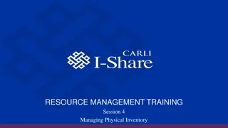 Managing Physical Inventory in Resource Management Training