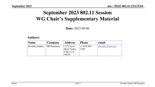 IEEE 802.11-23/1333r0 Report on Participant Behavior and Ethics