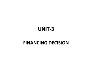 Financing Decisions and Cost of Capital