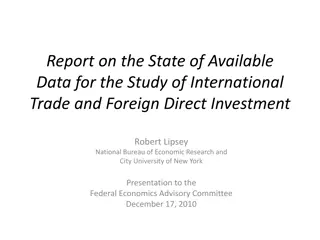 Available Data for International Trade and Investment Study: Report Overview