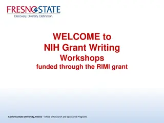 Grant Writing Workshops and Services at California State University, Fresno