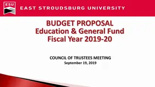 University Budget Proposal for Fiscal Year 2019-20