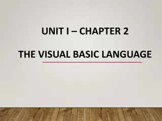 Visual Basic Language: Data Conversion, String Handling, and Operators