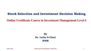 Investment Management Course in Stock Selection and Decision Making