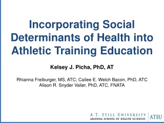 Integrating Social Determinants of Health in Athletic Training Education