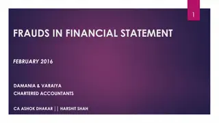 Understanding Financial Statement Frauds