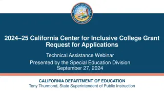 California Center for Inclusive College Grant - RFA and Program Overview