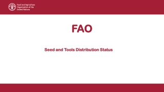 Agricultural Seed and Tools Distribution Status Report