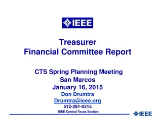 Financial Report and Recommendations for IEEE Central Texas Section