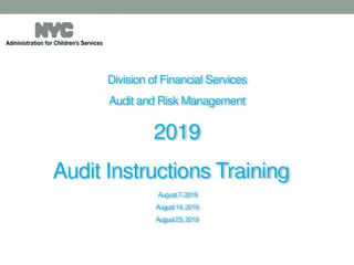 Financial Services Audit and Risk Management Training Instructions 2019