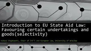 EU State Aid Law: Selectivity in Favoring Undertakings and Goods