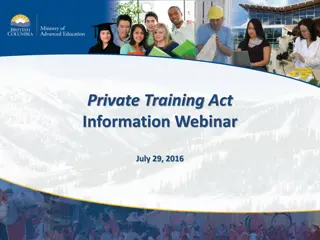 Private Training Certification and Re-Certification Information