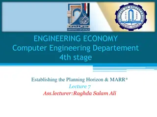 Establishing Planning Horizon and MARR in Engineering Economy