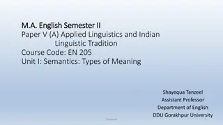 Semantics: Types of Meaning Explored