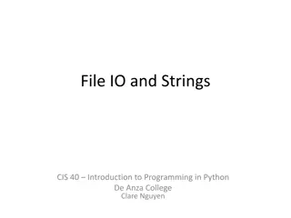 Introduction to File Input/Output and Strings in Python
