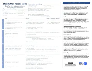 Python for Data Analysis: Stata vs. Python Rosetta Stone Code Examples