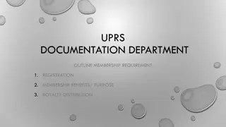 UPRS Membership Requirements, Benefits, and Royalty Distribution Outline